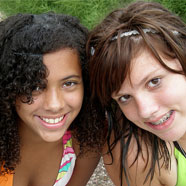 stock photo of teen girls with braces